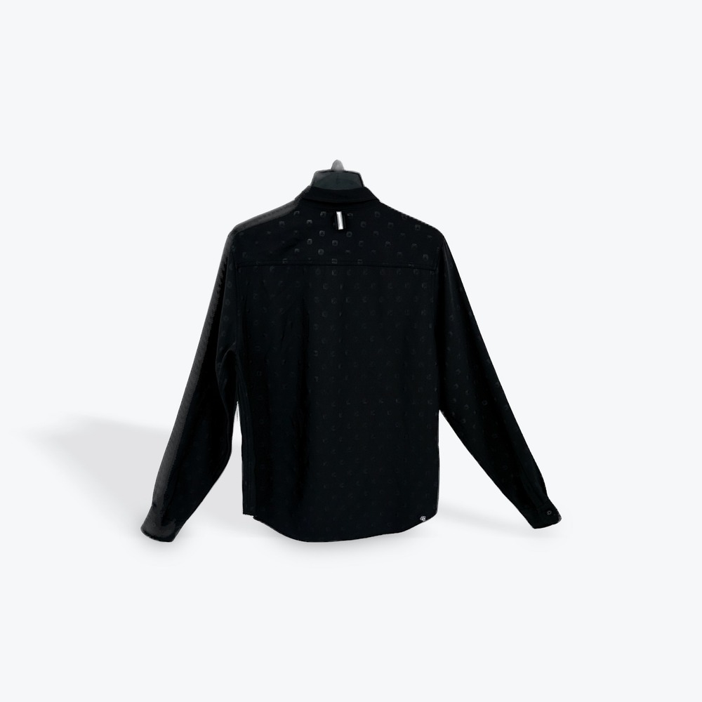 Mostly Heard Rarely Seen Mens   Button Down Shirt CasualLong Sleeve Cotton Black